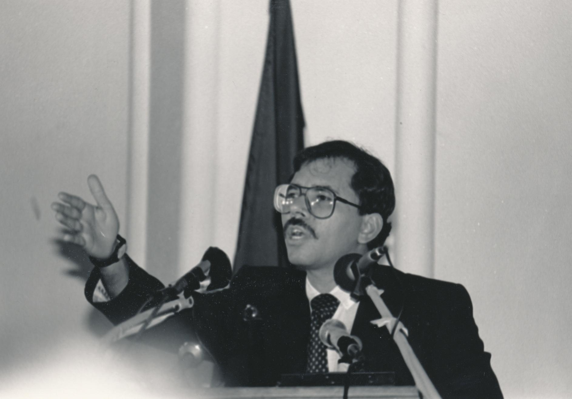 尼加拉瓜总统丹尼尔·奥尔特加发表演讲